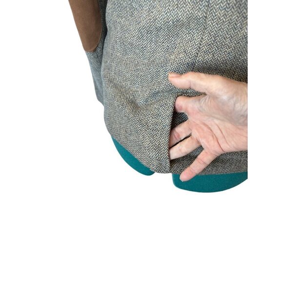 L.O.G.G.H&M Blazer Women 10 Herringbone Wool Blend Braided Leather Buttons - Picture 10 of 16